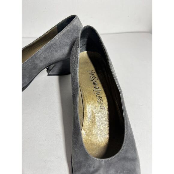 Yves Saint Laurent EUC Gray Suede 2.25" Heel Pump Dress Shoe Size 7.5 - Picture 2 of 6